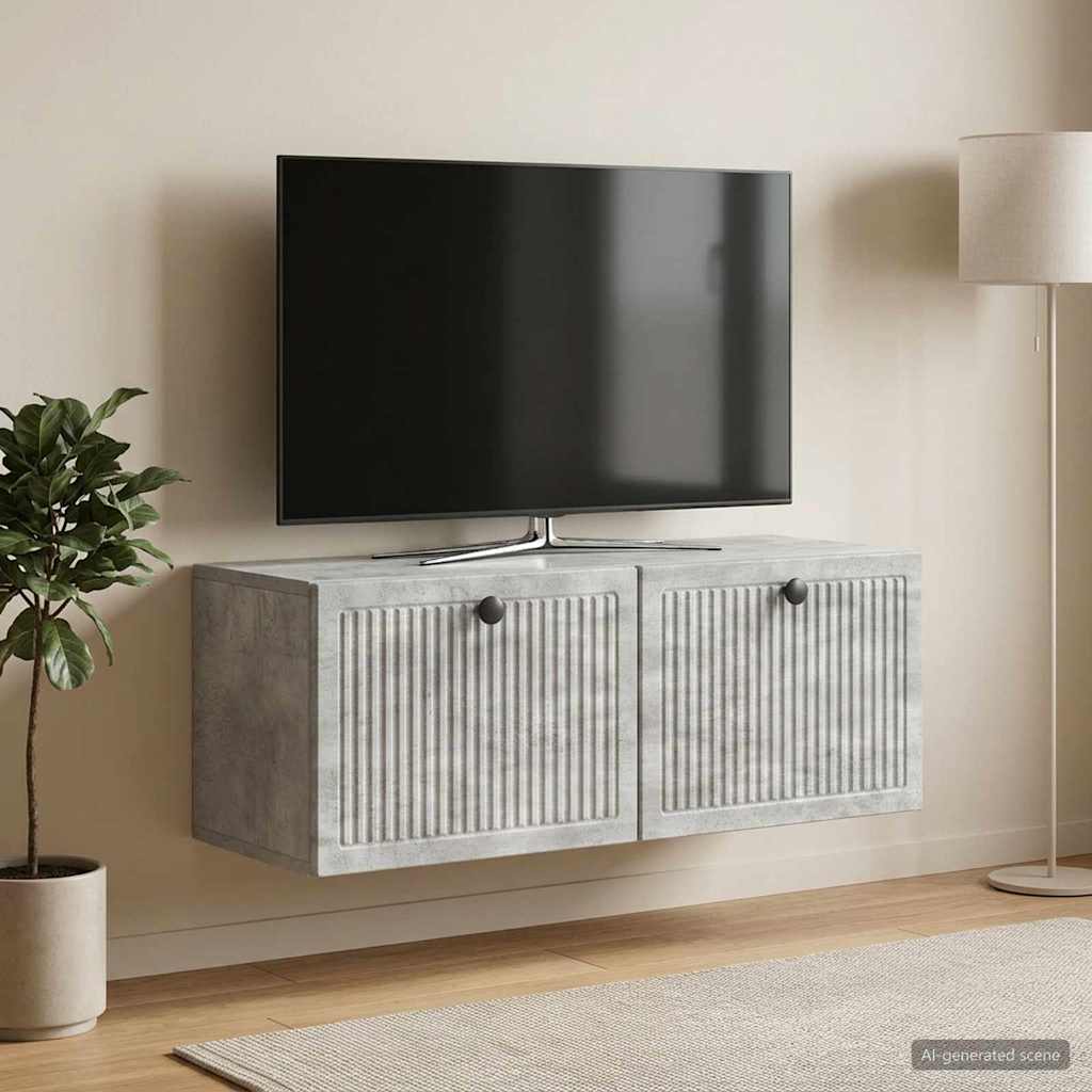 Wall Mounted TV Cabinet Concrete Grey 78.5 x 31 x 30 cm