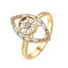 Gold Crystal Devil'S Eye Open Fidget Ring Adjustable Rotating Finger Band For Anxiety Relief Women'S Fashion Accessory