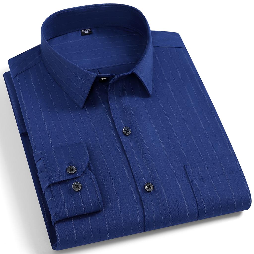 Quality Stretch Men Shirt Viscose Fiber Long Sleeve Anti-wrinkle Non-ironing Regular Fit Casual Business Office Stretch Shirt