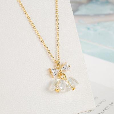 Elegant Crystal Bell Necklace - Women's Sweet Temperament Clavicle Chain Christmas Gift 2022