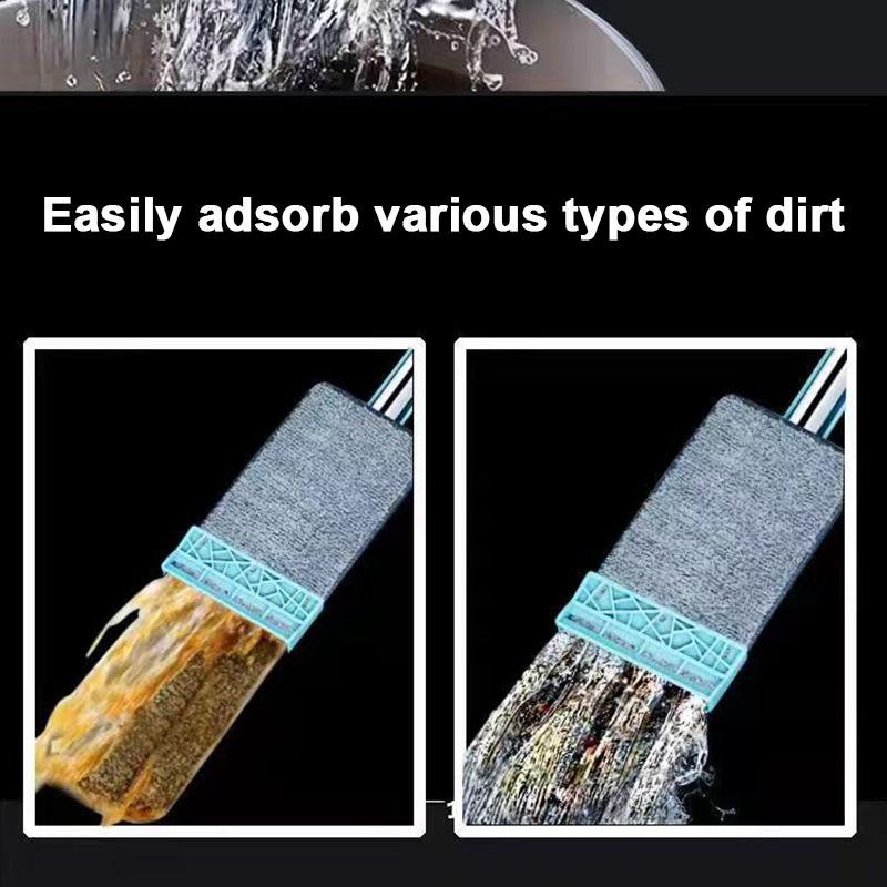 Hand free mop lazy flat mop household a mop net wet and dry moisture absorption mop