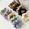 Shimmering Surface Solid Color Hair Ties Lustrous Fine Pleats High Density Elasticity Sophisticated Evening Wear Accessories