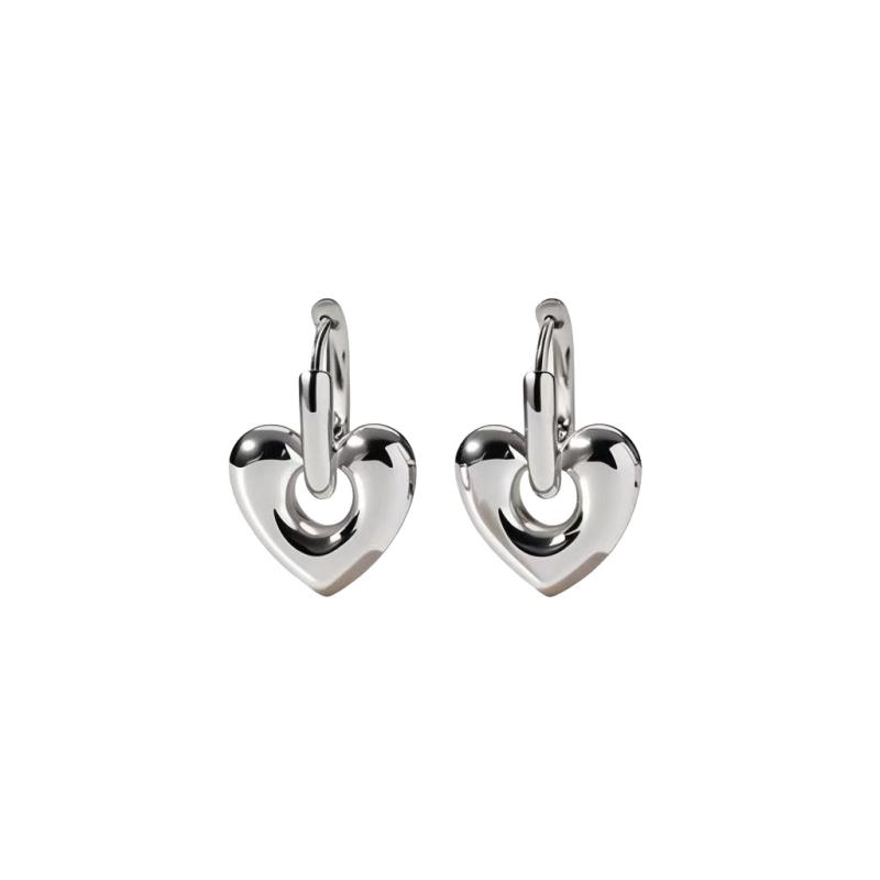 Boucles d'oreilles créoles classiques en acier titane en forme de cœur, d'étoile et de fleur pour femmes, bijoux punk hip-hop Y2K, cadeau