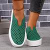 Scarpe Singole Basse Traspiranti con Suola Spessa e Design Vuoto per Donna, Scarpe con Suola a Torta di Spugna e Apertura a V