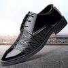 Men's Leather Shoes Spring Breathable Comfortable Casual Shoes Youth Business British Black Formal Leather Shoes Husband Dad Shoes