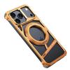 Orange Aluminium Alloy Metal Case For iPhone 17 Pro Max 16 15 14 Rotation Bracket Hollow Out Magnetic Metal Shockproof Cover