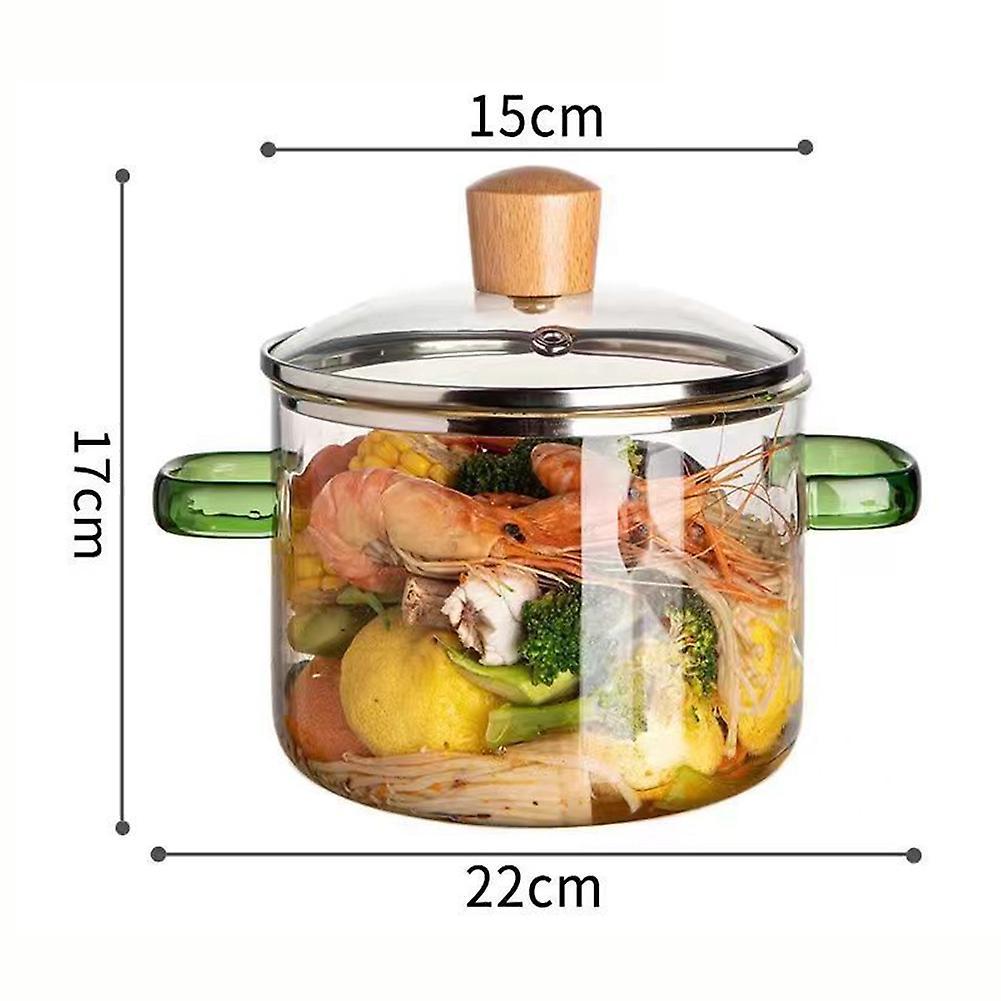 Transparent Glass Stewed Pot High Temperature Resistance Noodle Bowl Kitchen Supplies
