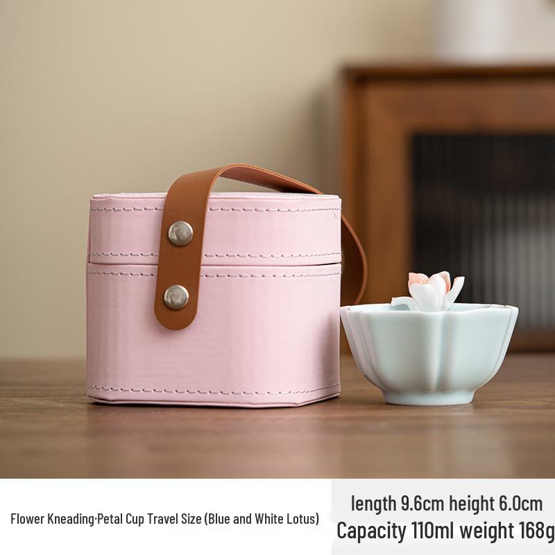 Pink Flower Petal Chinese Style Tea Cup for Personal Use