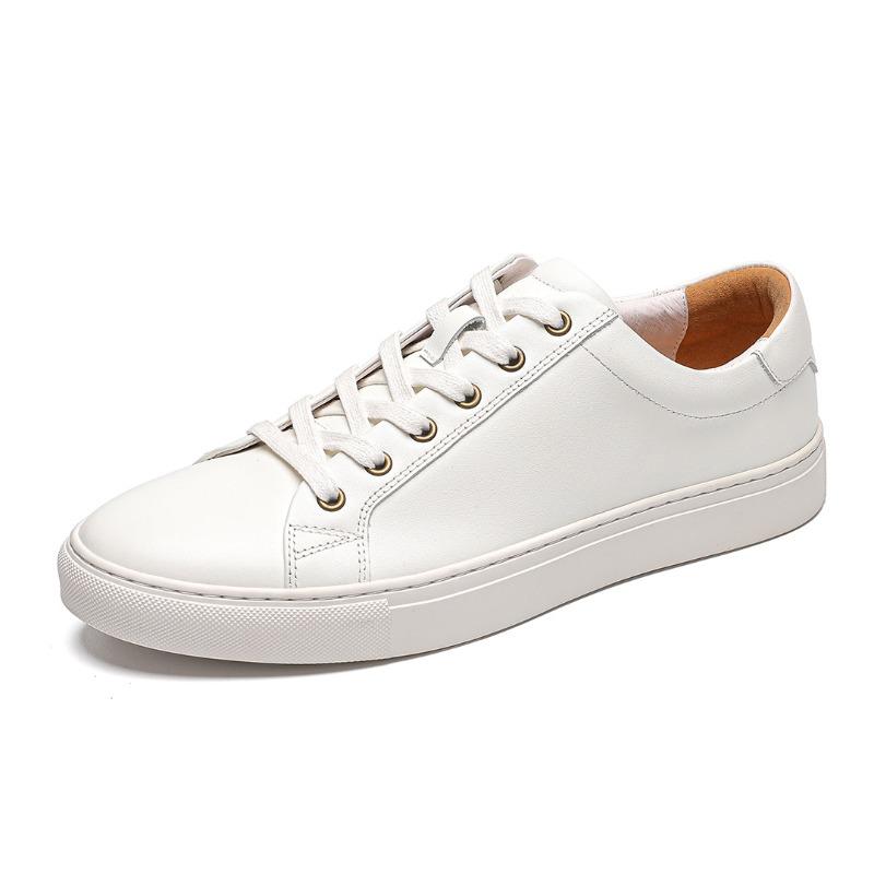 

Little white shoes men s new style leather breathable versatile men s casual shoes sports board shoes men s shoes 38 белый