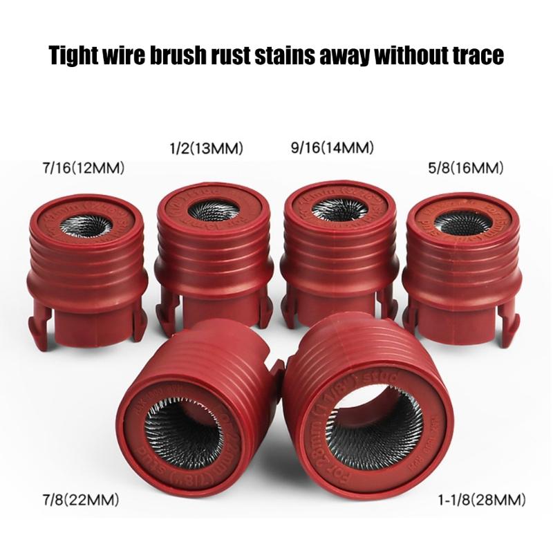 Car Wheel Hub Studs Cleaning Tool Set Efficient Rusts  Remover with Storage Box 9pcs for Use In DIY & Professional Setting