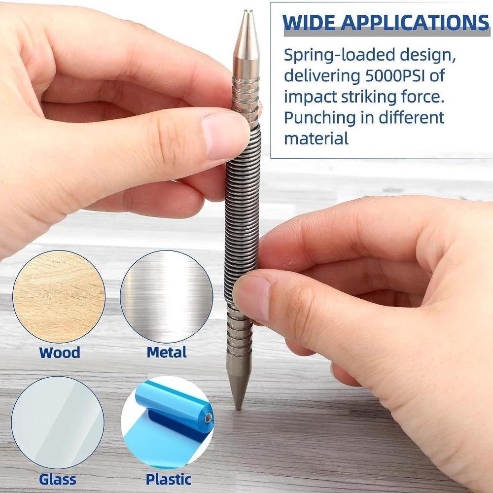 1/2Pcs 1/16&3/32inch Center Pin Punch Double Head Center Holes Punch Woodwork Drill Bit