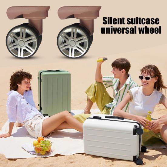 1 Pair Universal Replacement Wheels Low Noise Double-Row Large Size Trolley Case Luggage Wheel Repair Travel Suitcase Parts Accessories Wheel