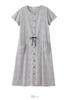 Maternity Nursing Open Floral Short Maternity Gray [ANGELIEBE] Pajamas, Clothes, Front, Jersey, Pattern, Sleeves, Nightgown, Prenatal, Postnatal,