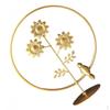Flowers Sculpture Desk Figure Iron Crafts Metal Statue Figurine for Housewarming, Home, Spring