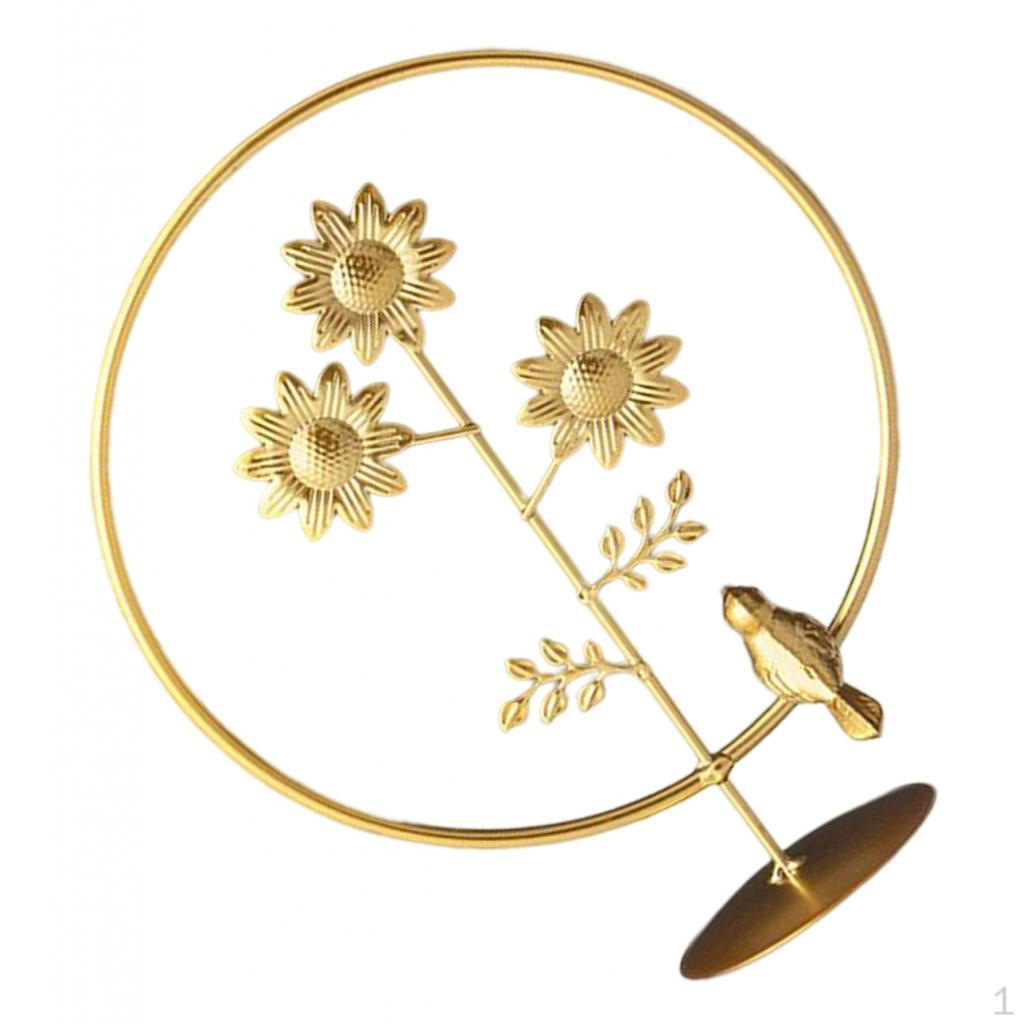 

Flowers Sculpture Desk Figure Iron Crafts Metal Statue Figurine for Housewarming, Home, Spring Sun Flowers Bird