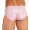 Mens Patent Leather Wet Look Briefs Elastic Waistband Underpants Underwear Club Pole Dancing Wear