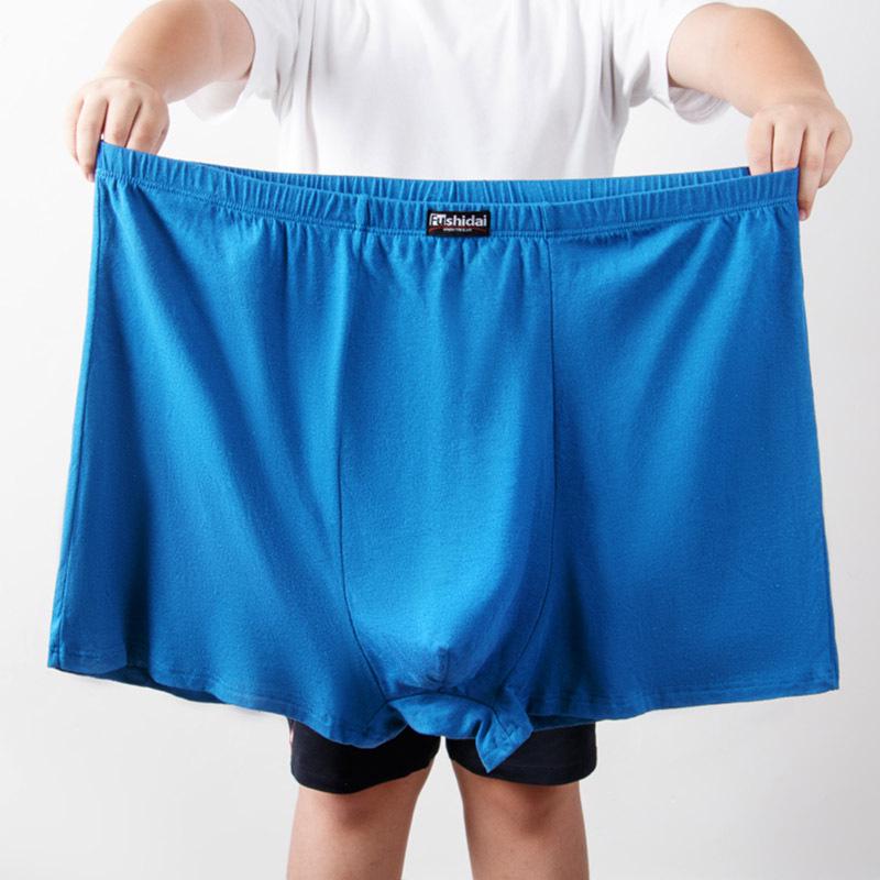 Pure Cotton Plus Size Men's Boxer Briefs - Loose Fit High Waist Underpants for Middle-Aged & Elderly Men