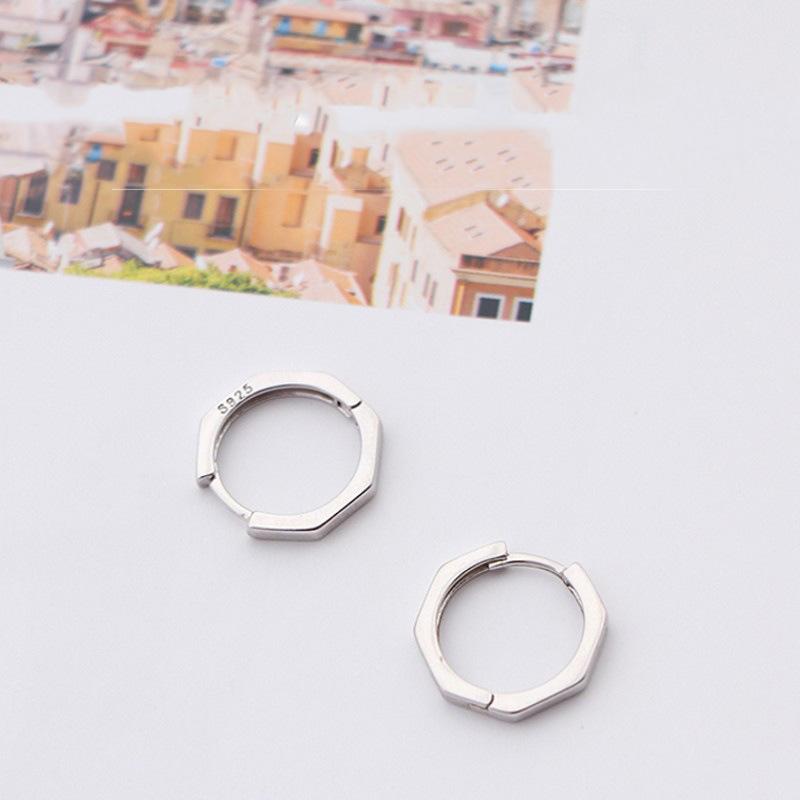 Geometric Octagonal Earrings Women's Retro Fashion Simple Hip-hop Ear Buckle Trendy Gift Elegant Lady's Classic Casual Accessories