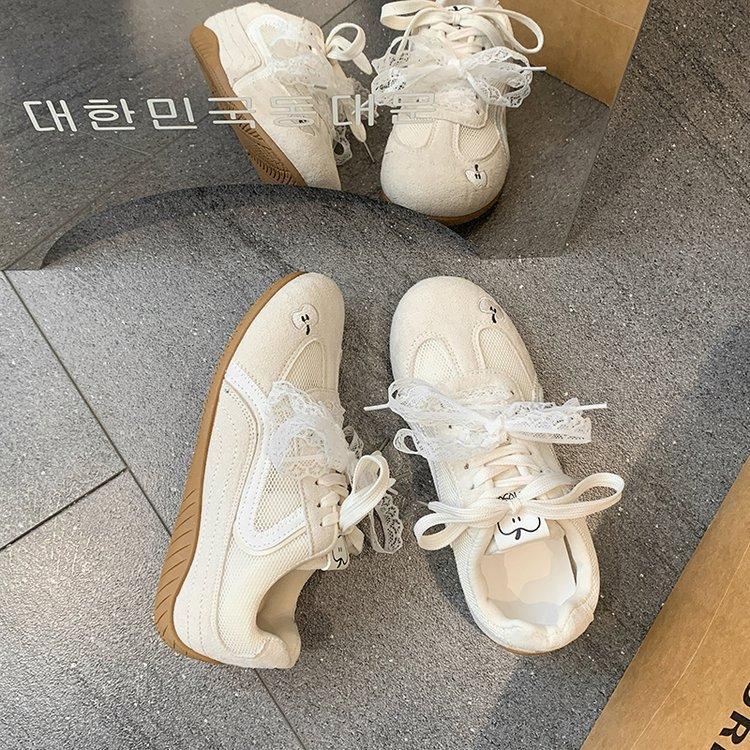

Versatile sports casual shoes new summer lace straps soft-soled shoes retro through net shoes women 41