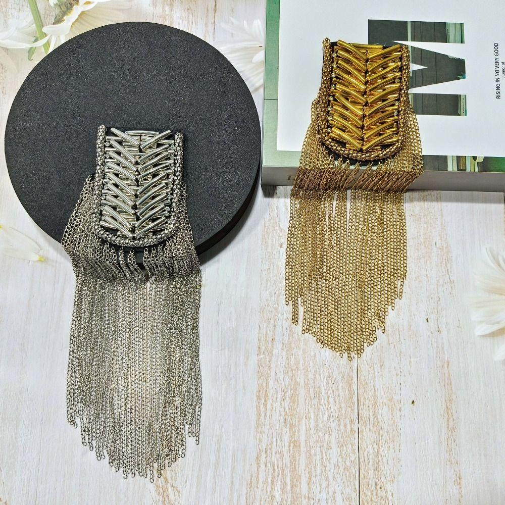 Long Chain Shoulder Jewelry Pin Beads Shoulder Brooch Delicate Clothing Accessories  for Men Women