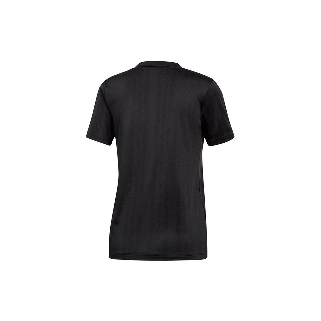 Adidas Originals Trefoil Tee Casual Sports Round Neck Letter Print Short Sleeve T-Shirt Women Tops Black DV0116