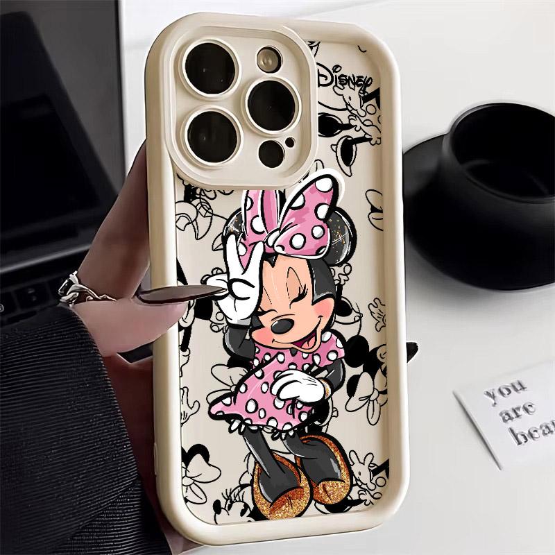 Minnie Mickey Mouse Phone Case For iPhone 17E 11 12 13 14 15 16 17 Pro Max Fundas 17 Air Plus 16e 13 Mini Silicone Cover