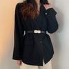 Black Chic Vintage Womens Belt Elegant Waist Cincher For Dresses With Stylish Gold Silver Buckles
