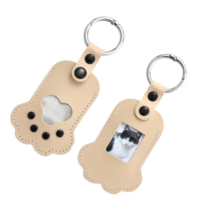 Pet Furs Memorial Keychains Dog Cats Hair Keepsakes Holder Engraved Pet Loss Gift Pet Hair Container Keyring Keepsakes