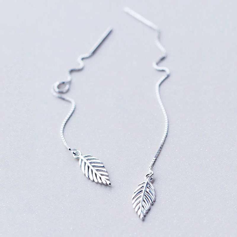 Mode Minimalistischen Lange Ohrring Silber Farbe Einfache Quaste Kette Aussage Ohrringe Frauen Korea Joker Ohr Linie Schmuck Geschenk