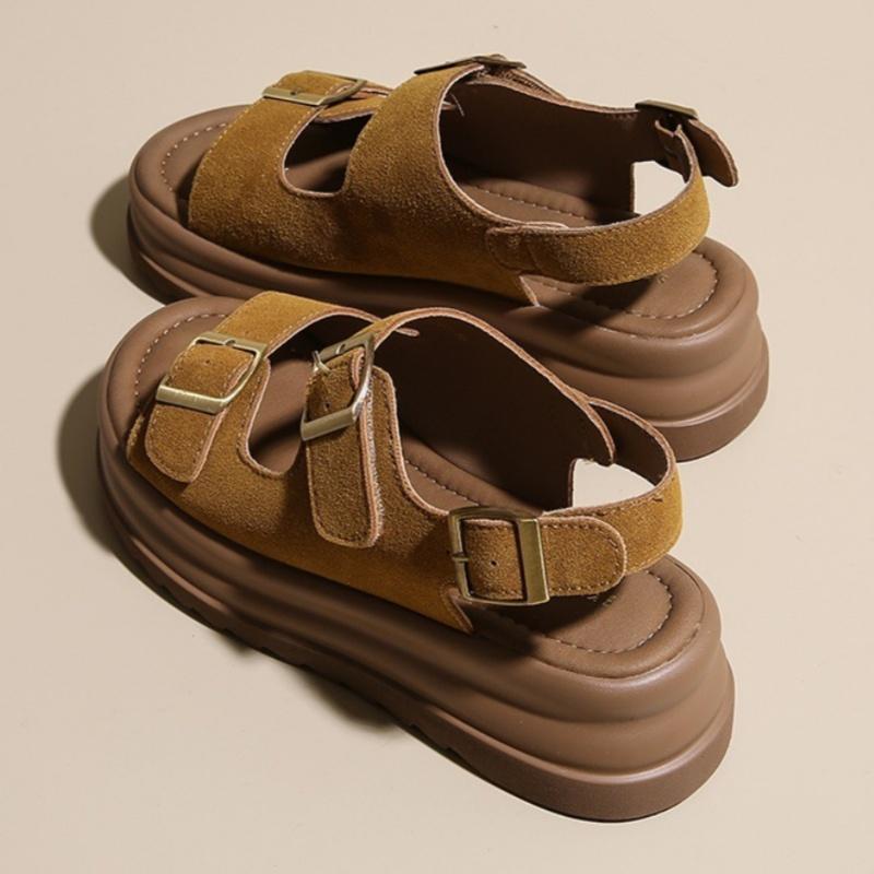 2025 Damen Sommer Sandalen Schlicht Vielseitig Damen Freizeit Schuhe Zehenfrei Neu Dicke Sohle Rutschfest Strand Sandalen