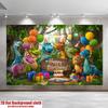 Cute Dinosaur Happy Birthday Backdrop Kids Jungle Theme Party Photography Background Banner for Boys Birthday