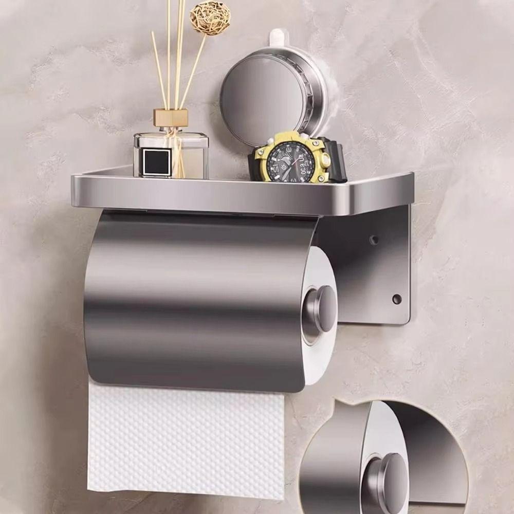Punch-Free Toilet Tissue Box Suction Cup Bathroom Paper Holder  Kitchen