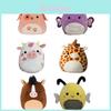 Collezione di peluche morbidi e coccolosi di Mucca, Farfalla, Cane, Giraffa e Cavallo