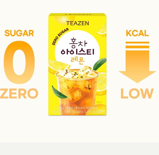 TEAZEN Black Tea Iced Tea Lemon 10 Sticks