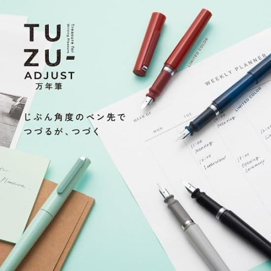 Sailor TUZU ADJUST Fountain Pen, Limited Edition Clear Navy, Dual-Use, Medium Nib, 11-0541-442