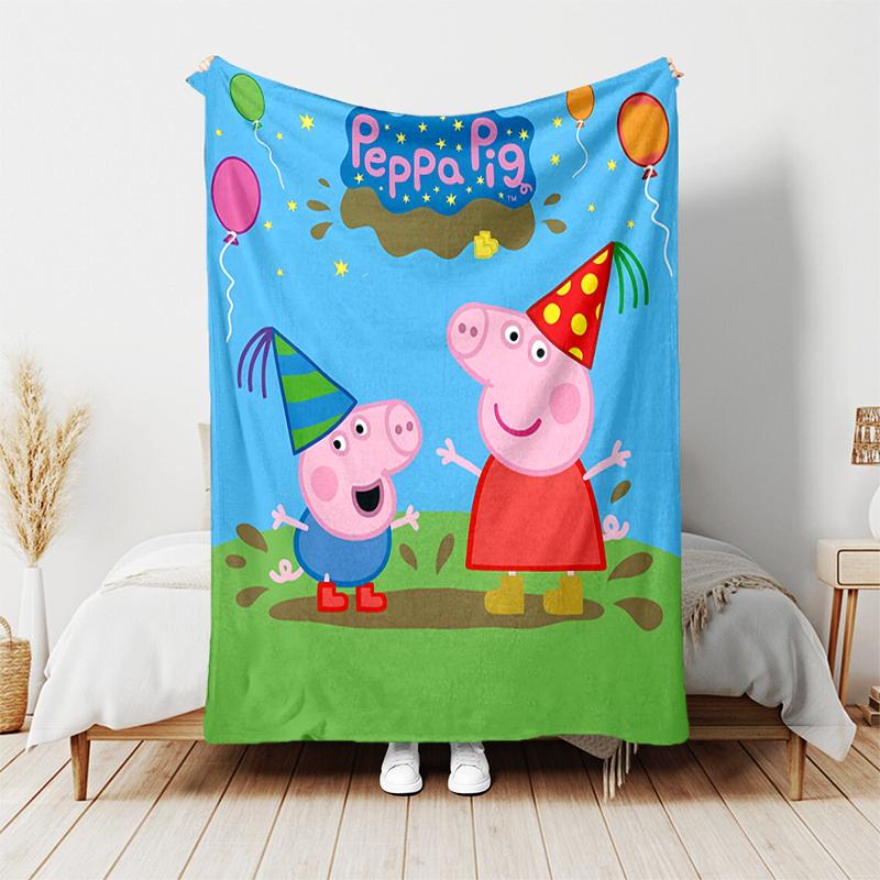 1pc Blanket Peppa Pig1 Print Design, Lightweight Blanket for Sofa, Bed- Soft &Warm, Gift for All Seasons like Christmas, Halloween