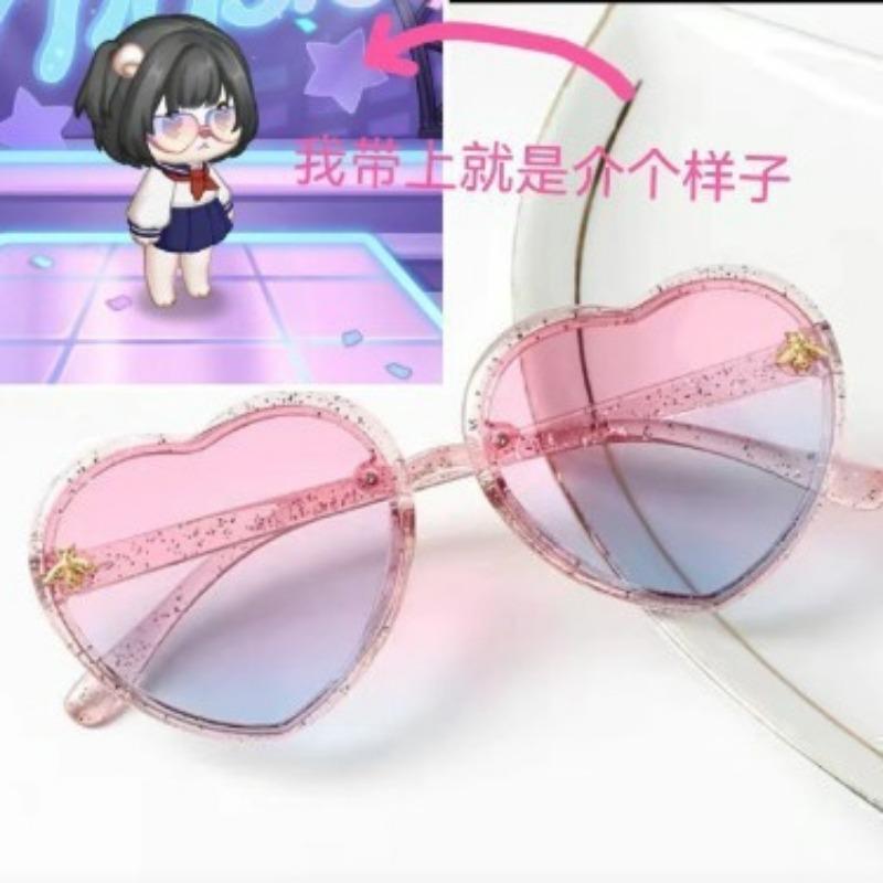 1PC Kinder Sonnenbrille Mädchen Niedlich Super Niedlich Liebe Glitter Herz Rahmen Baby Sonnenbrille Mädchen Sonnenschutz Sonnenschutz Styling Brille