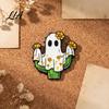 Durable Zinc Alloy Pin Halloween Cartoon Ghost Enamel Brooch, Spooky Metal Lapel Pin, Costume Accessory Sweater Cardigan Coat Suit Scarf Decor,