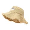 Cappello da pescatore in cotone retrò con ricamo di lettere per stile estivo da spiaggia da donna