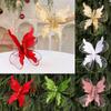 20cm High-end Fabric Sequin Glitter Simulated 3D Butterfly Hanging Pendant for Christmas Tree Decoration Wedding Birthday Party
