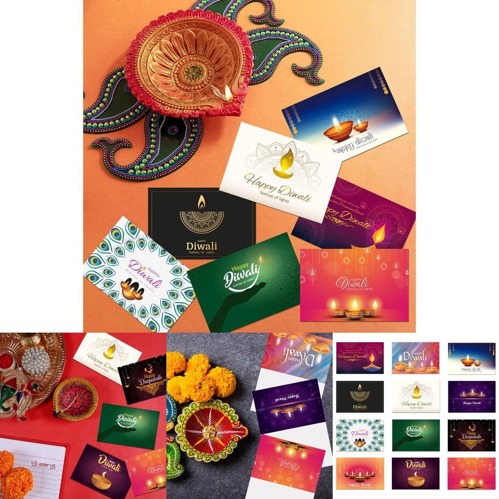 Diwali Celebration Greeting Card Bundle With Envelopes And Decorative Stickers For Festive Events
