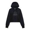 Women S Embroidered Crop Hoodie Zip Up  Navy  Model [24SS]
