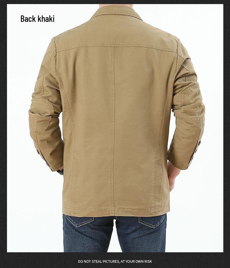 Men's Plus Size Cotton Blazer Jacket - Korean Style Spring/Autumn