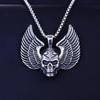 Trendy Men's Titanium Wheat Ear Cross Pendant Necklace with Long Pearl Chain