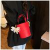 Mini Handbag With Flower Pendant Women's 2025 New Fashion Mobile Phone Bag High-end Small Exquisite Crossbody Bucket Bag