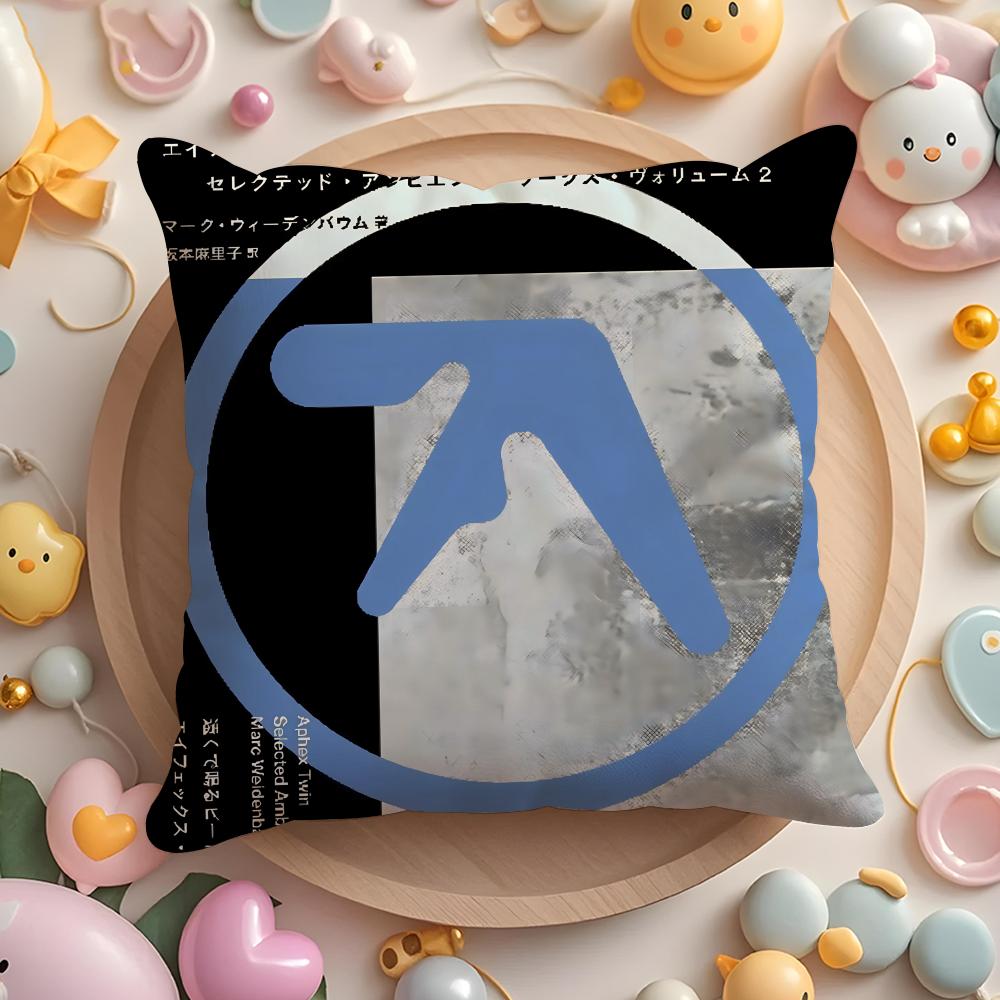 Aphex Twin Richard D James Music Cushion Cover Plush Fabric Soft Double-Sided Printed Sofa Pillow Case Colorfast Home Decor