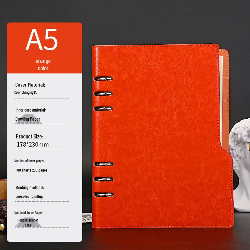 A5 Hollow-Out Loose-Leaf PU Notebook with Custom Logo Option
