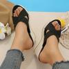 Artistic Retro Peep Toe Wedge Sandals for Women, Summer, Back Strap, Waterproof Platform, Comfortable Women's Shoes