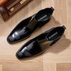 Men's British Style Genuine Cowhide Chelsea Boots - Shiny, Slip-On, Versatile High-Top Leather Footwear for Autumn/Winter