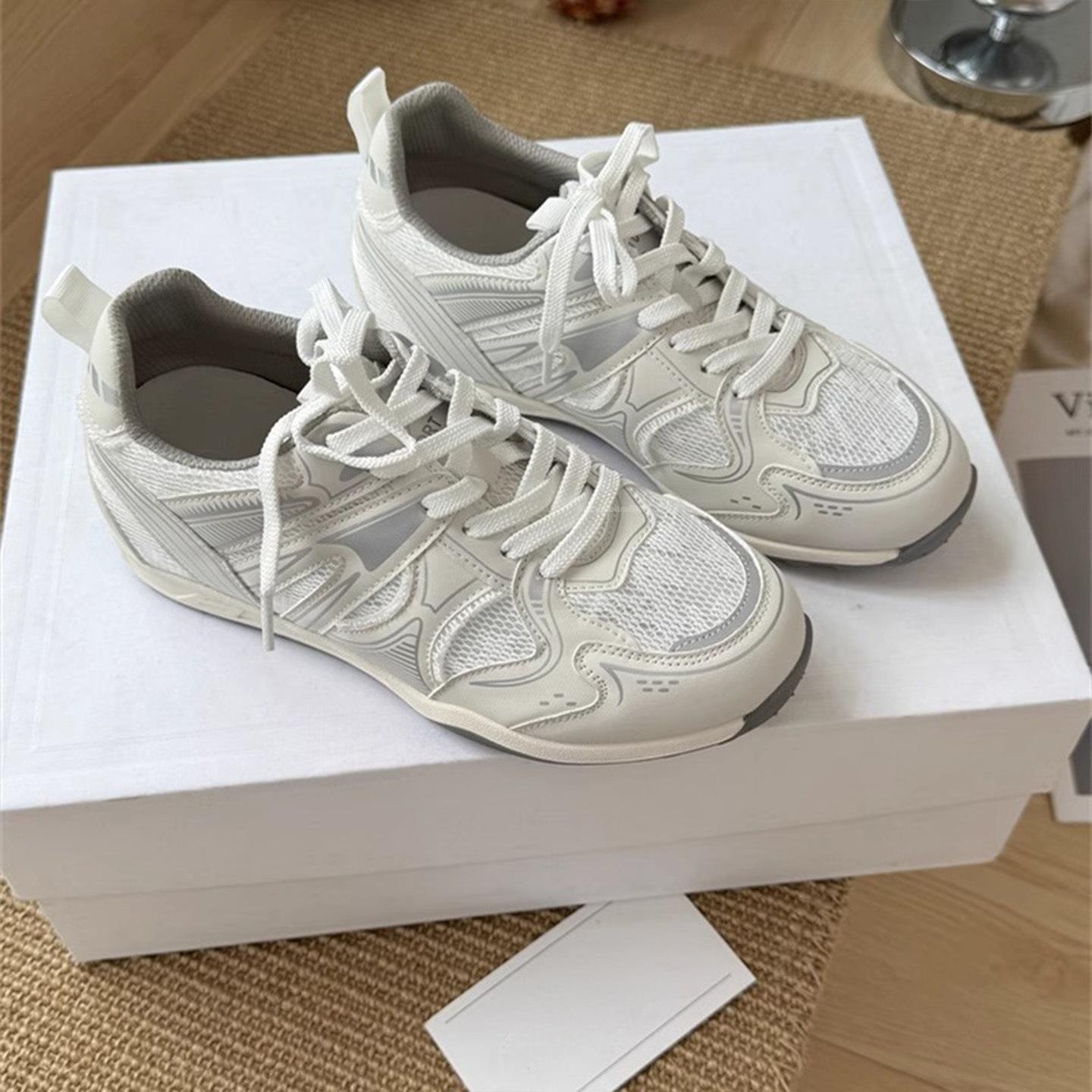 

Summer new mesh breathable casual lace-up inner height-increasing sports moral training shoes women s soft-soled non-slip mesh sports shoes 35